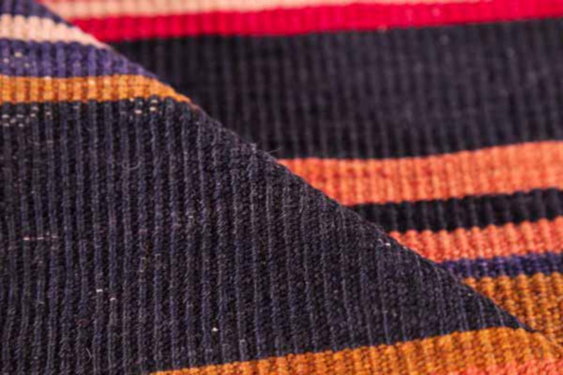 Persischer Kelim-Läufer Circa 1910 - Wolle Blau Grün Orange Rot Design - 91447 (20. Jahrhundert) im Angebot