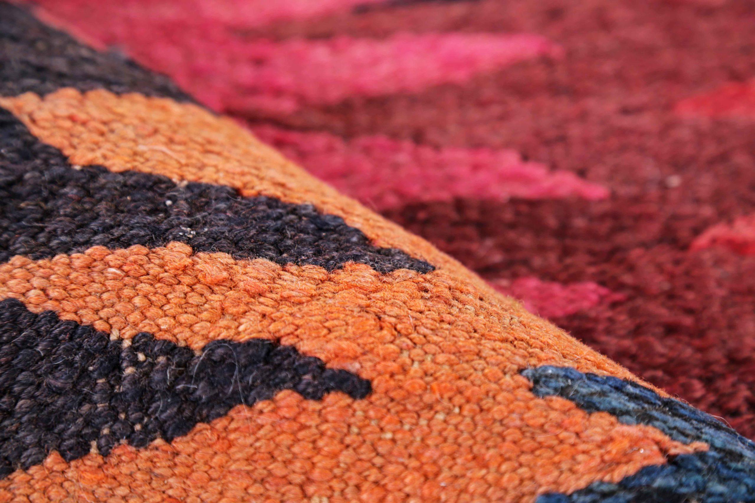 Alfombra Persa Kilim Circa 1910 - Lana Azul Verde Rosa Rojo Amarillo - 91462 en Excelente estado para la venta en Dallas, TX
