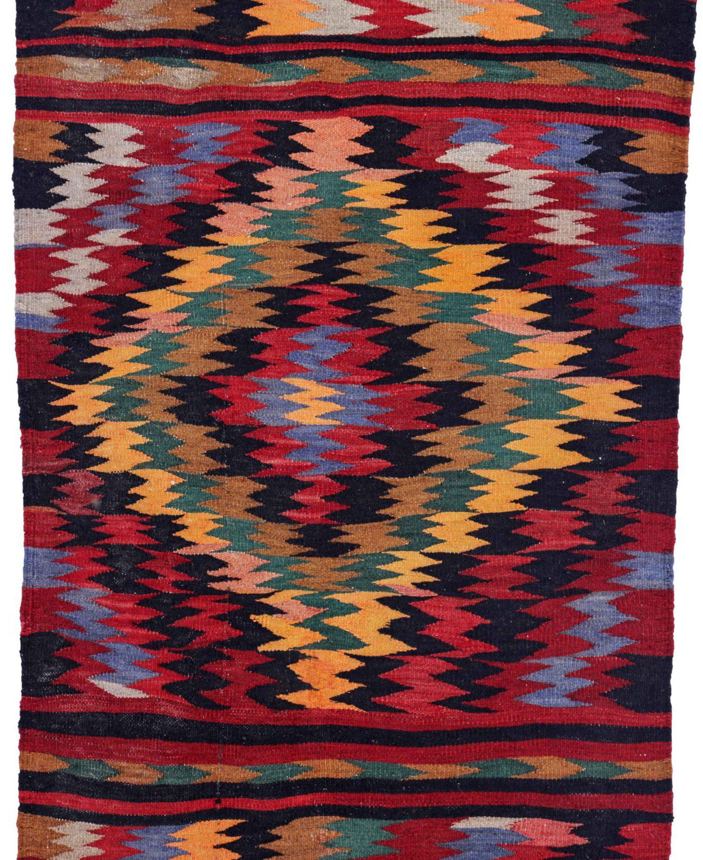 Persische Kilim Läufer Teppich CIRCA 1910 - Wolle Blau Grün Rot Gelb Design - 91356 (Asiatisch) im Angebot