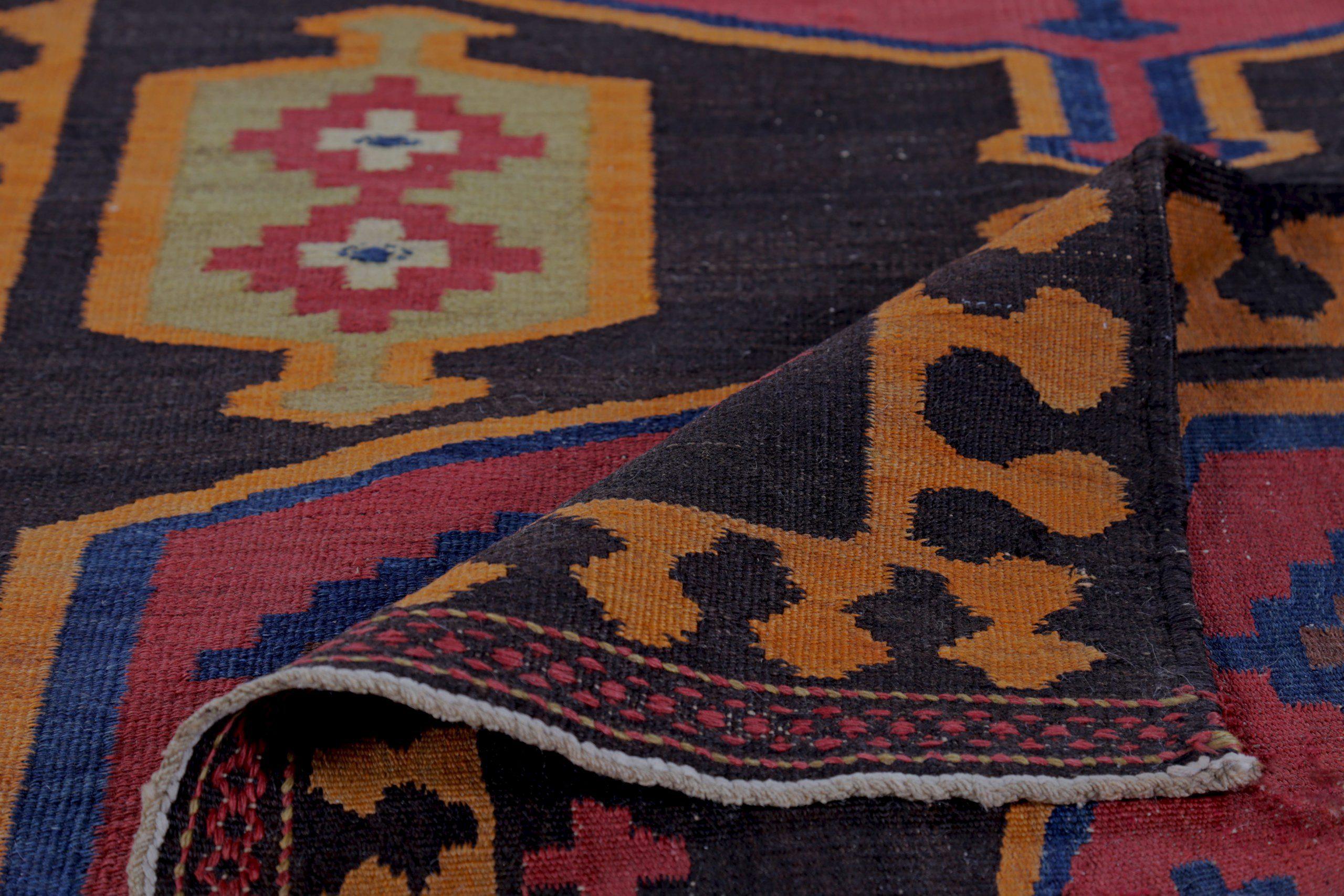 20ième siècle Tapis de course Kilim Persan Circa 1910 - Laine Brown Orange Pink Design - 89395 en vente