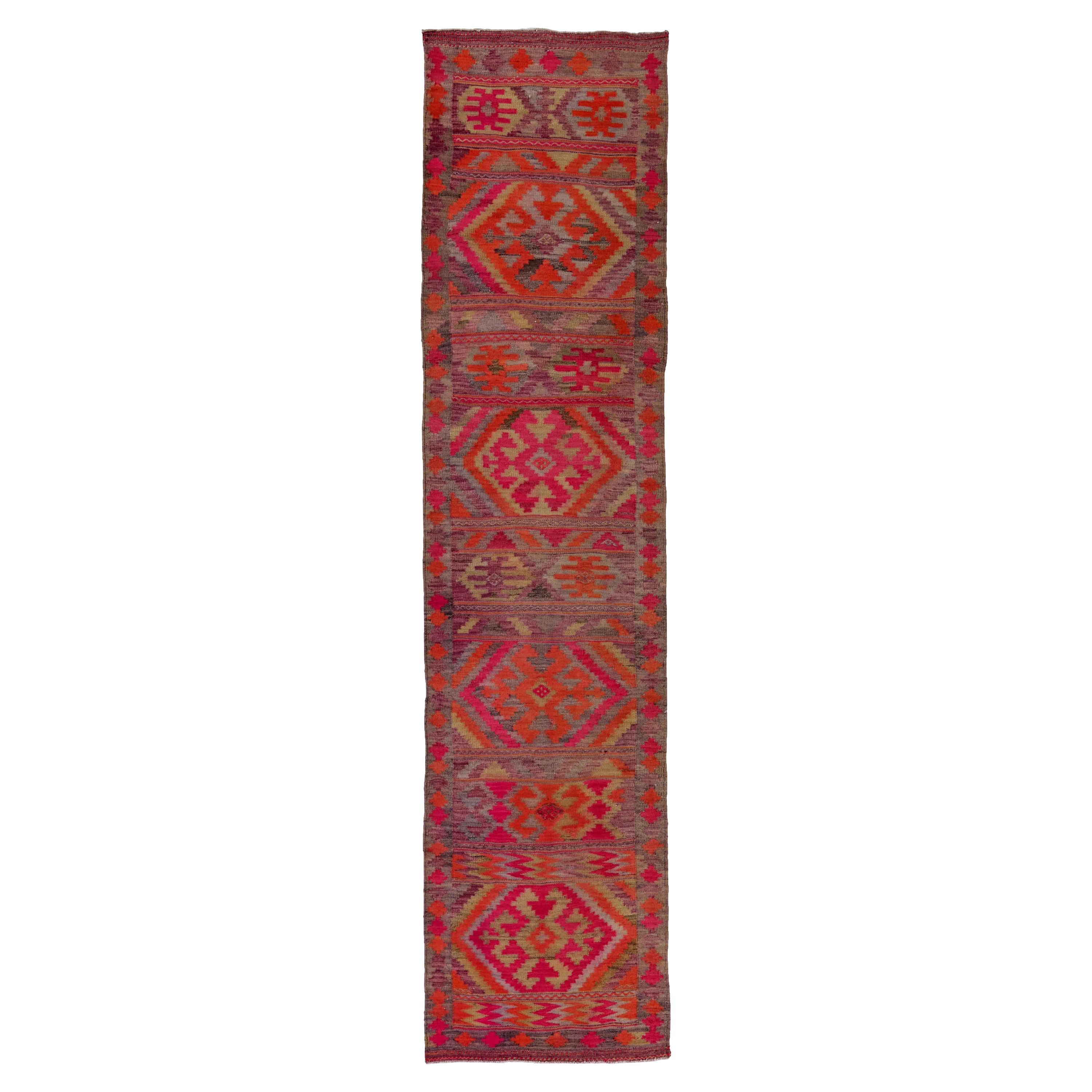 Rug & Kilim persiano del 1910 - Lana, marrone, arancione, rosa, rosso - 91152