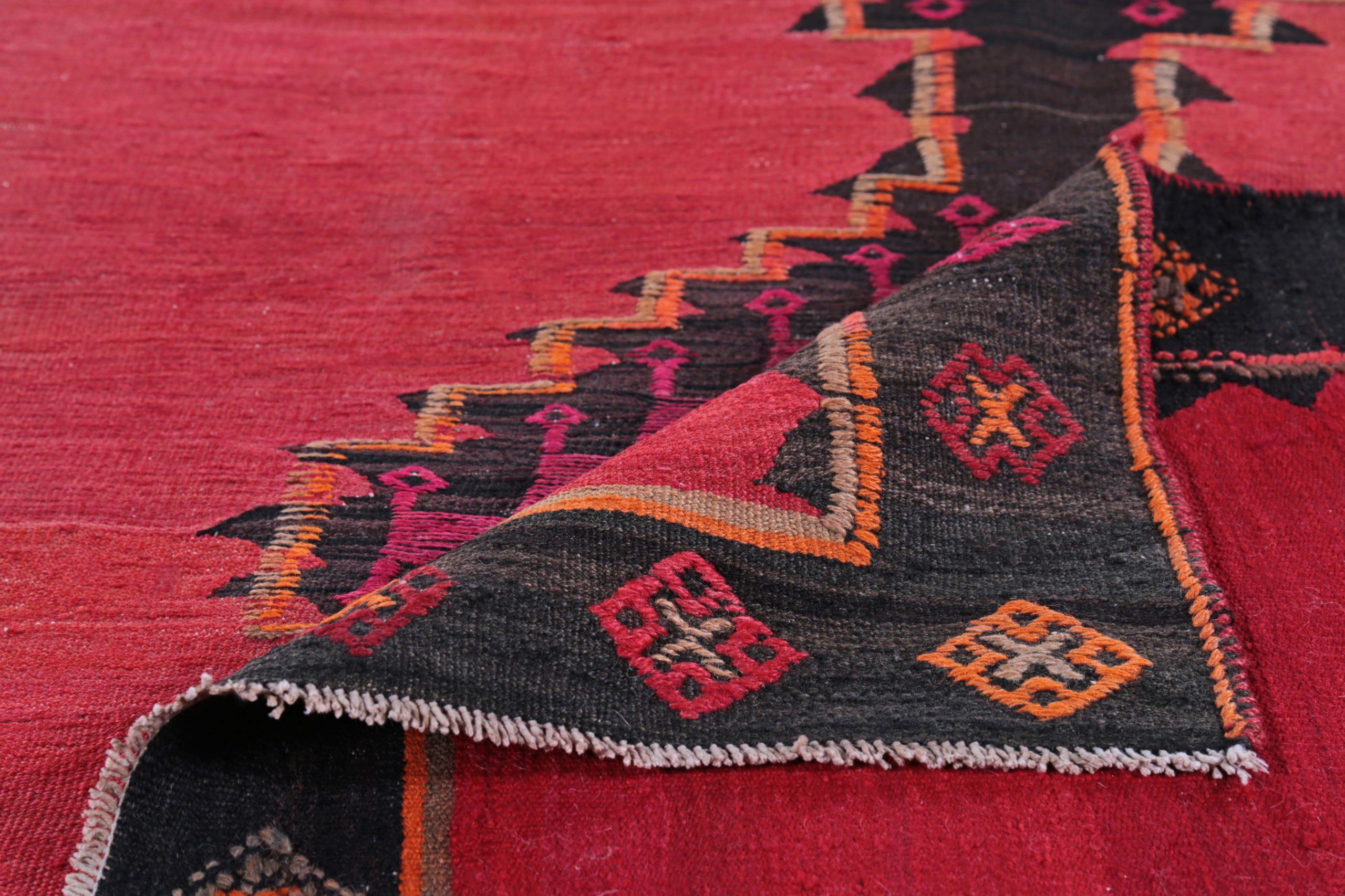 Persische Kilim Läufer Teppich CIRCA 1910 - Wolle braun rosa rot Design - 89489 (20. Jahrhundert) im Angebot
