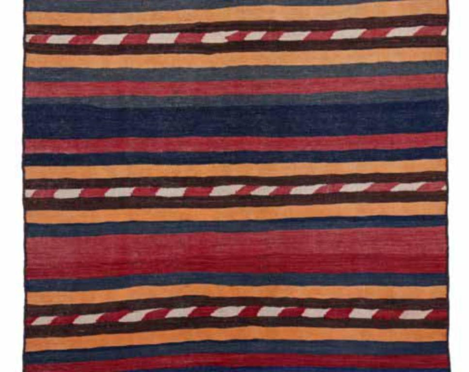Persischer Kilim Small Rug - Wolle Blau Elfenbein Rot Gelb Design - 91553 (Asiatisch) im Angebot