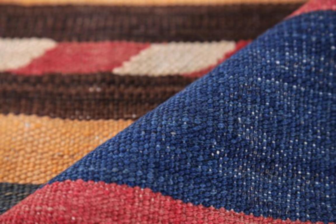 Persischer Kilim Small Rug - Wolle Blau Elfenbein Rot Gelb Design - 91553 (20. Jahrhundert) im Angebot