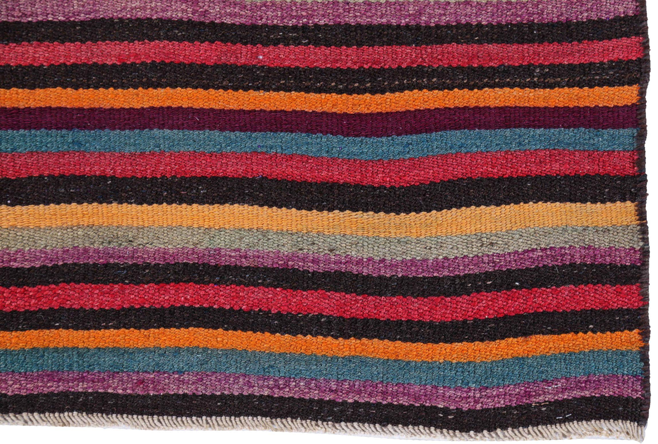 Persian Kilim Small Rug - Wool Blue Orange Purpel Red Yellow - 91503 In Excellent Condition For Sale In Dallas, TX