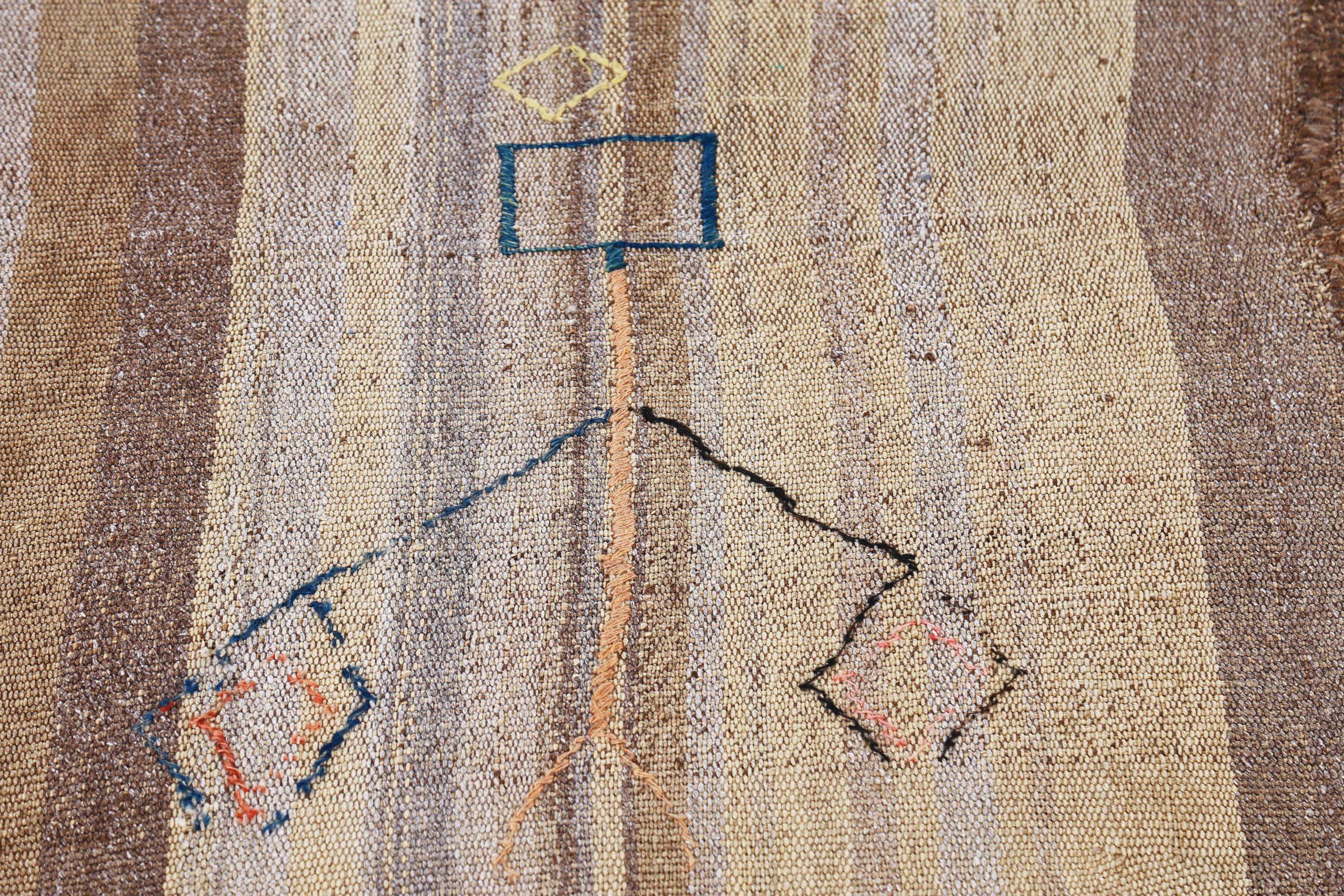 Tappeto persiano Kilim Small - Lana Marrone Avorio Design - 91558 In condizioni ottime in vendita a Dallas, TX