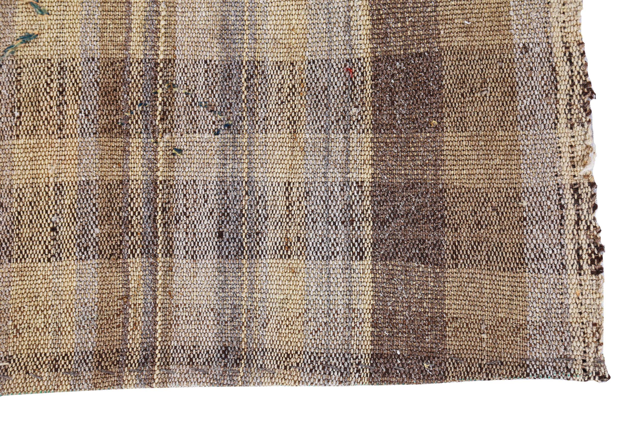 XX secolo Tappeto persiano Kilim Small - Lana Marrone Avorio Design - 91558 in vendita
