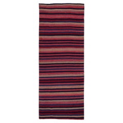 Alfombra Persa Kilim Pequeña Circa 1910 - Lana Negro Azul Marfil Rosa Rojo - 91439