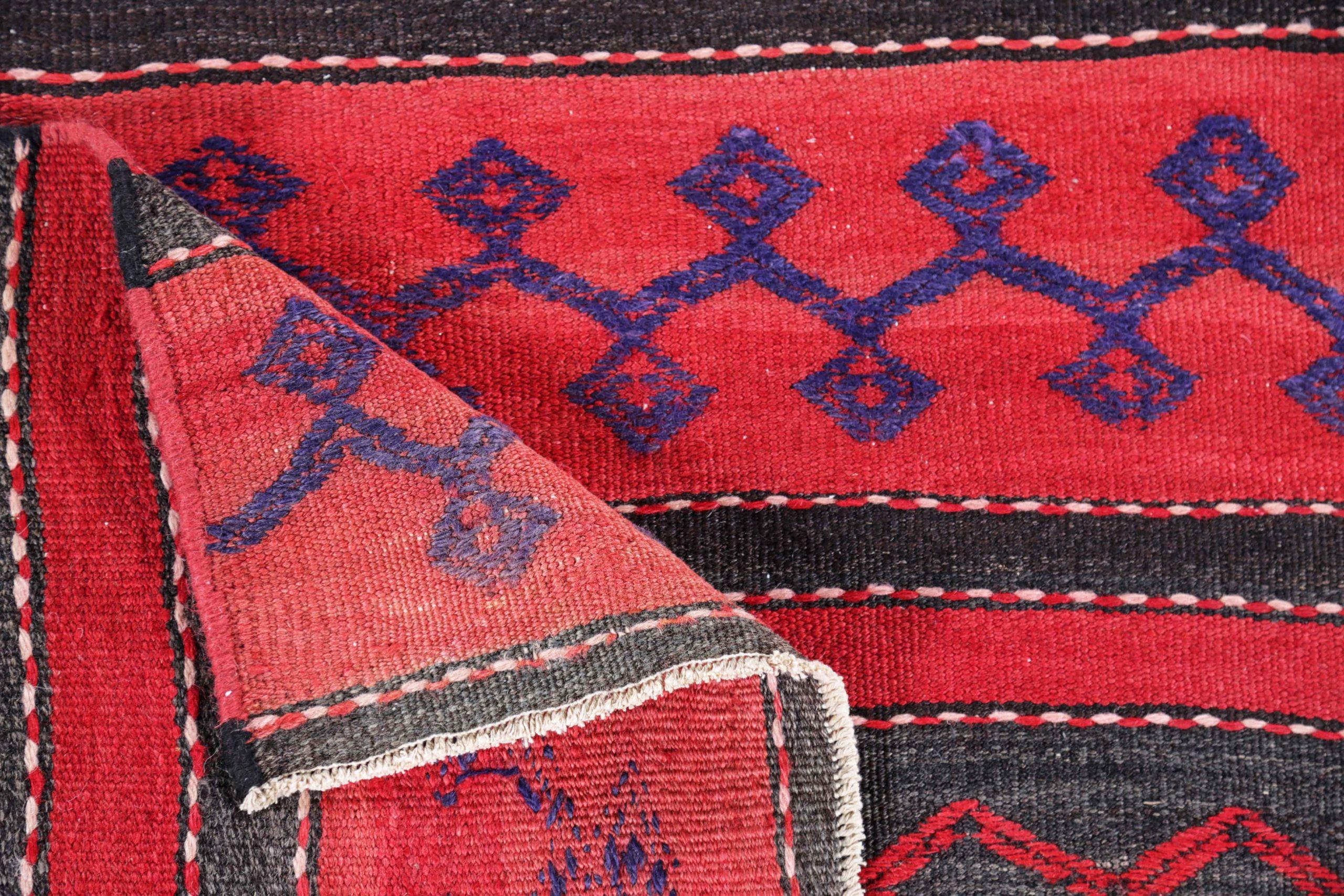 Persischer Kelim-Teppich Circa 1910 - Wolle Schwarz Blau Rot Design - 91123 (20. Jahrhundert) im Angebot