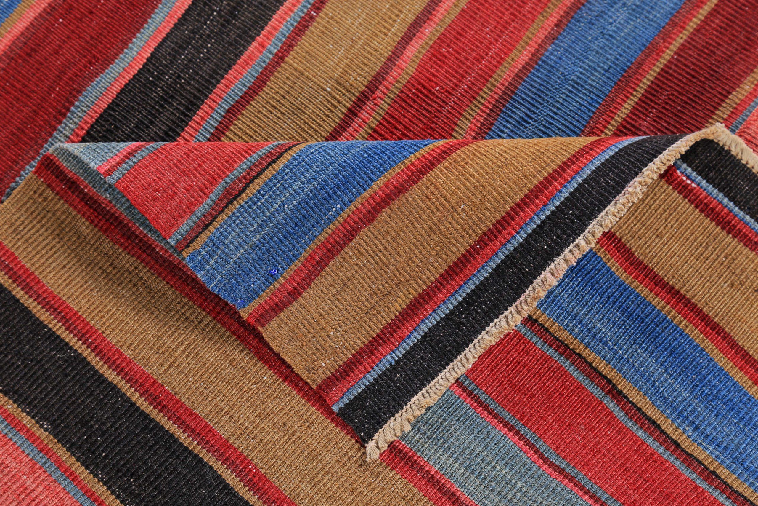 Persischer Kilim Small Rug CIRCA 1910 - Wolle Schwarz Blau Rot Gelb Design - 89470 (20. Jahrhundert) im Angebot
