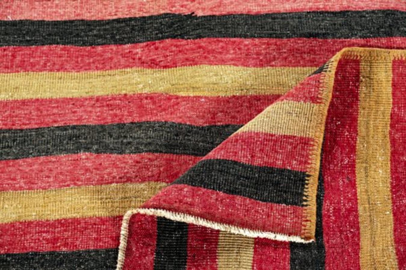 Persische Kilim Small Rug CIRCA 1910 - Wolle Schwarz Grün Rot Gelb Design - 91243 (20. Jahrhundert) im Angebot