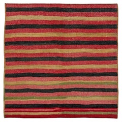 Persische Kilim Small Rug CIRCA 1910 - Wolle Schwarz Grün Rot Gelb Design - 91243