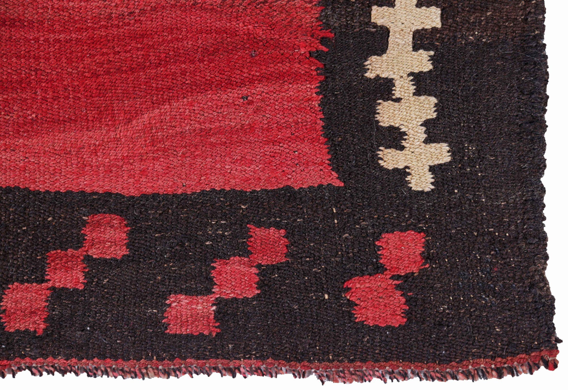 Persischer Kelim-Teppich Circa 1910 - Wolle Schwarz Elfenbein Rot Design - 91486 (20. Jahrhundert) im Angebot