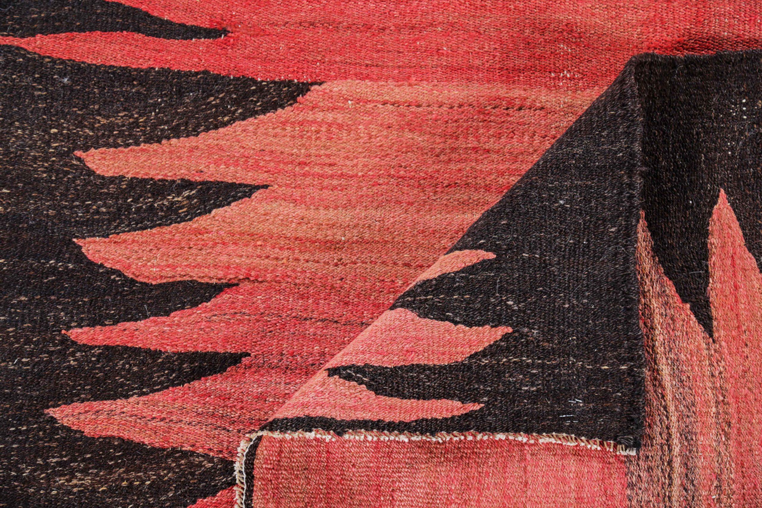 Persischer Kelim-Teppich Circa 1910 - Wolle Schwarz Rosa Rot Design - 91240 (20. Jahrhundert) im Angebot