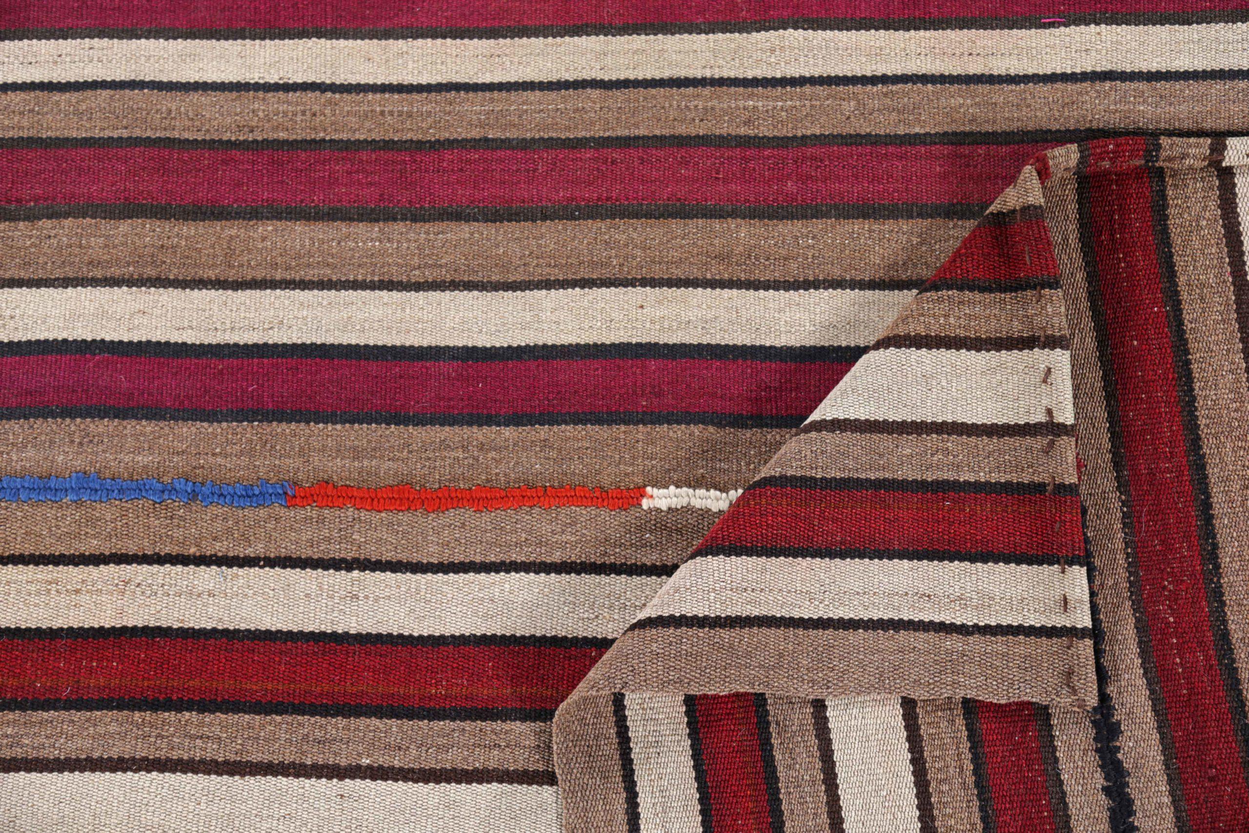 Persischer Kilim Kleiner Teppich CIRCA 1910 - Wolle Blau Braun Elfenbein Rot Design - 91326 im Zustand „Hervorragend“ im Angebot in Dallas, TX