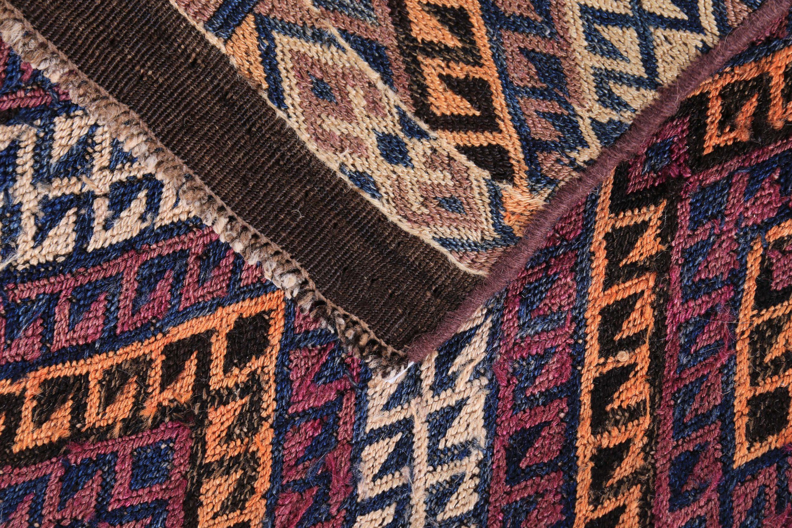 Rug & Kilim persiano del 1910 - Lana blu marrone avorio giallo - 89454 In condizioni ottime in vendita a Dallas, TX