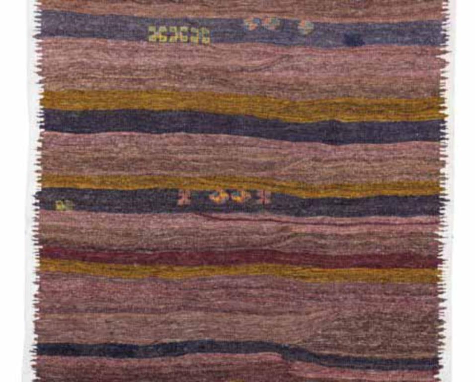 Persischer Kilim Kleiner Teppich CIRCA 1910 - Wolle Blau Braun Rosa Gelb Design - 91545 (Asiatisch) im Angebot
