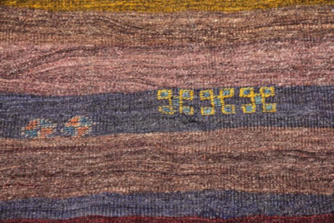 Persischer Kilim Kleiner Teppich CIRCA 1910 - Wolle Blau Braun Rosa Gelb Design - 91545 im Zustand „Hervorragend“ im Angebot in Dallas, TX