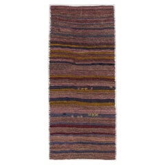 Persian Kilim Small Rug Circa 1910 - Wool Blue Brown Pink Yellow Design - 91545