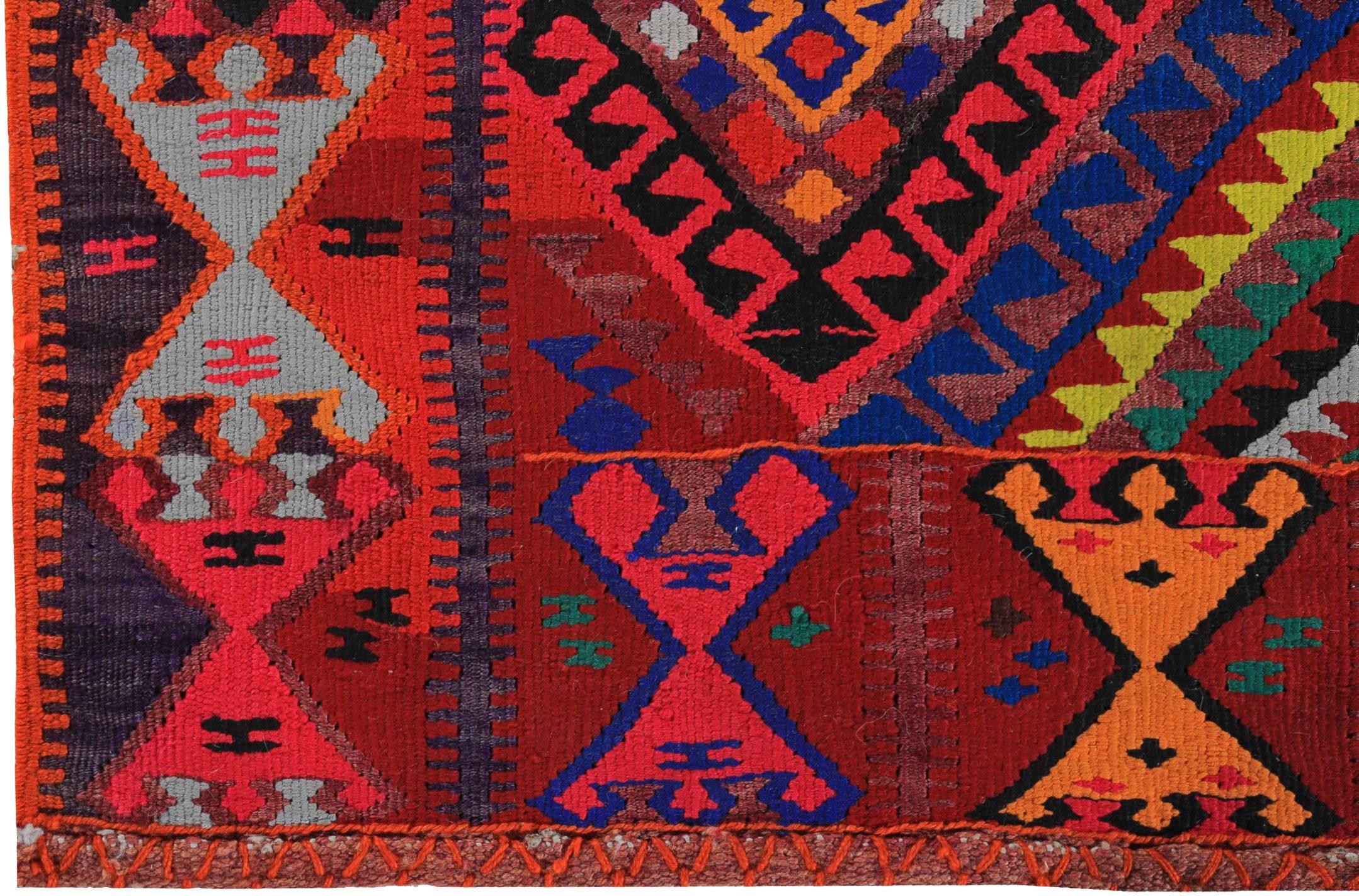 Alfombra Persa Kilim Pequeña Circa 1910 - Lana Azul Marrón Rojo Design - 89178 Asiático en venta