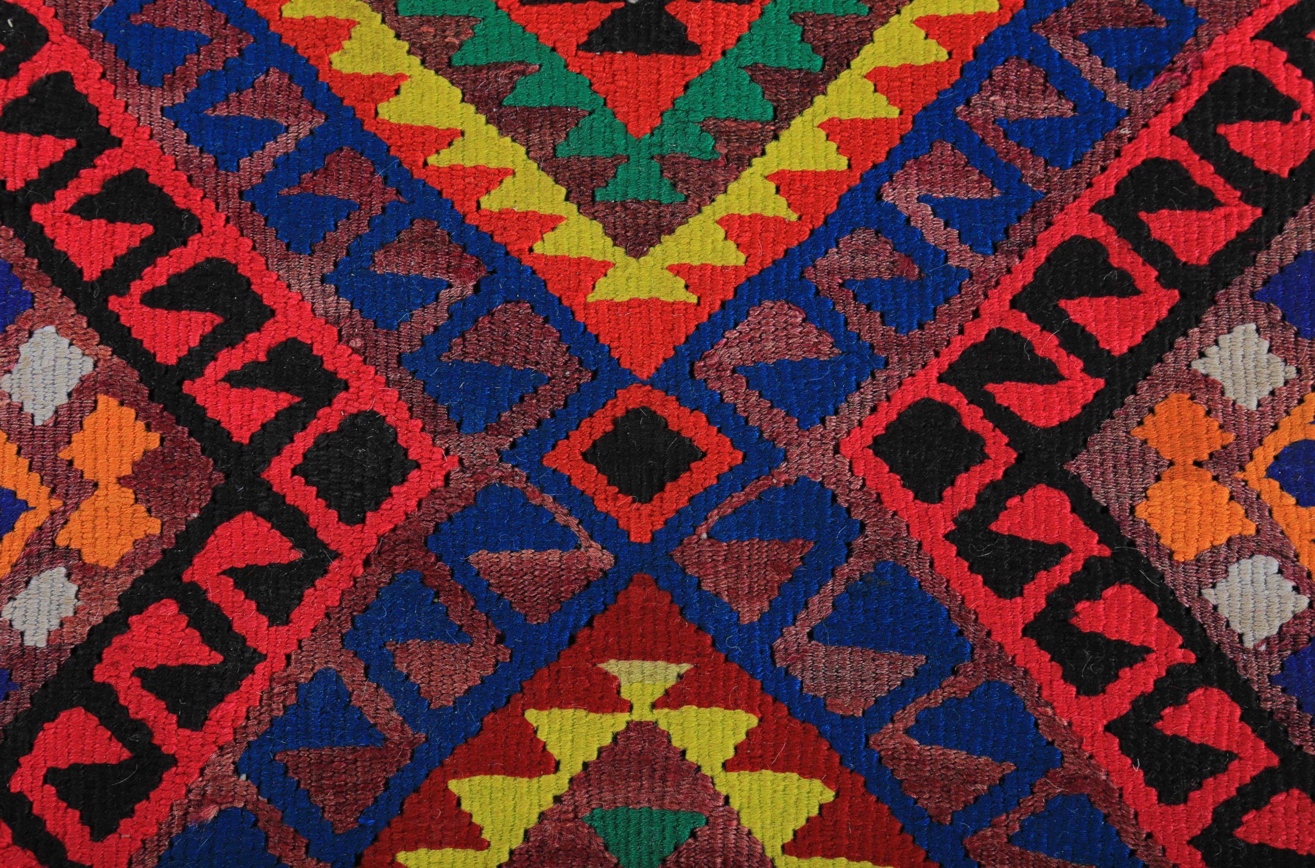 Alfombra Persa Kilim Pequeña Circa 1910 - Lana Azul Marrón Rojo Design - 89178 siglo XX en venta