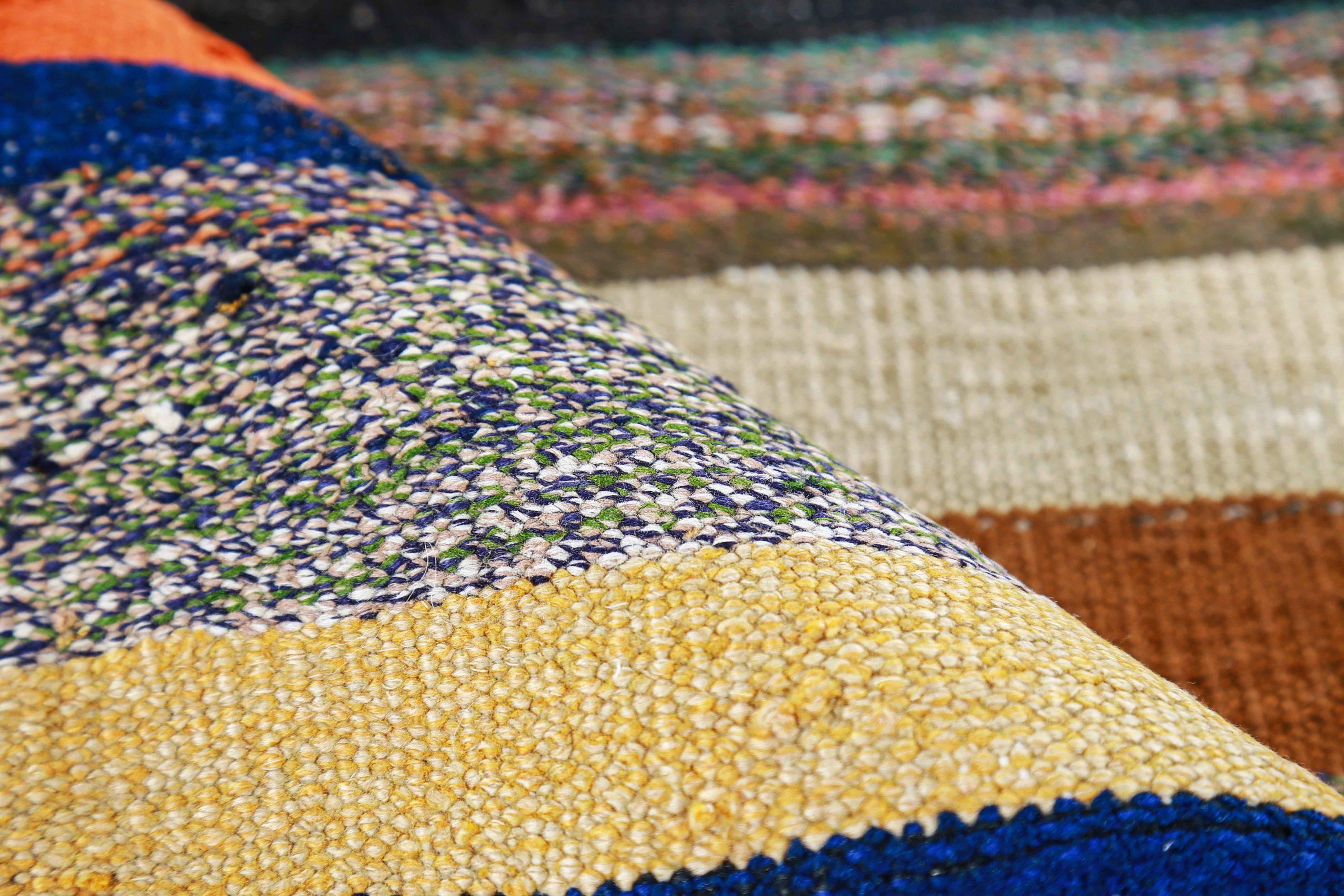 XX secolo Rug & Kilim persiano del 1910 - Lana Blu Verde Avorio Arancione Giallo - 91264 in vendita