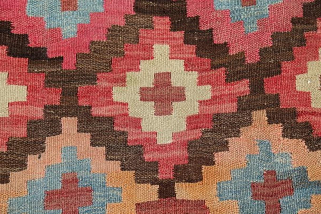 Rug & Kilim persiano del 1910 - Lana Blu Verde Blu Navy Rosa - 91239 In condizioni ottime in vendita a Dallas, TX