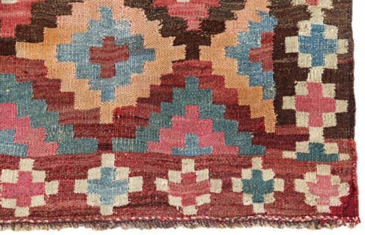 XX secolo Rug & Kilim persiano del 1910 - Lana Blu Verde Blu Navy Rosa - 91239 in vendita