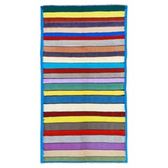 Persian Kilim Small Rug Circa 1910 - Wool Blue Green Purpel Red Yellow - 91244