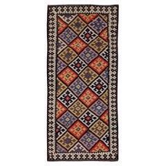 Persischer Kilim Kleiner Teppich CIRCA 1910 - Wolle Blau Elfenbein Orange Rosa Gelb - 91556