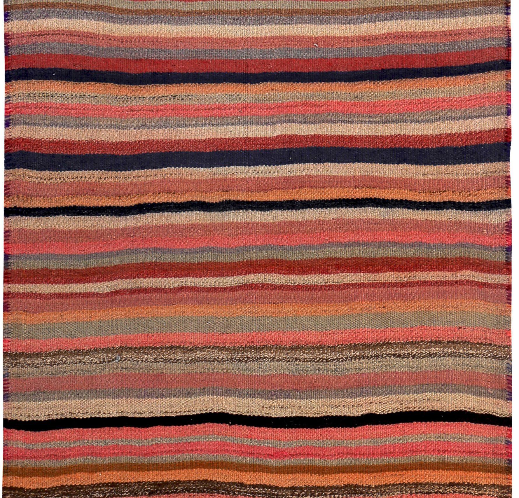 Persischer Kelim-Teppich Circa 1910 - Wolle Blau Elfenbein Rosa Design - 89458 (Asiatisch) im Angebot
