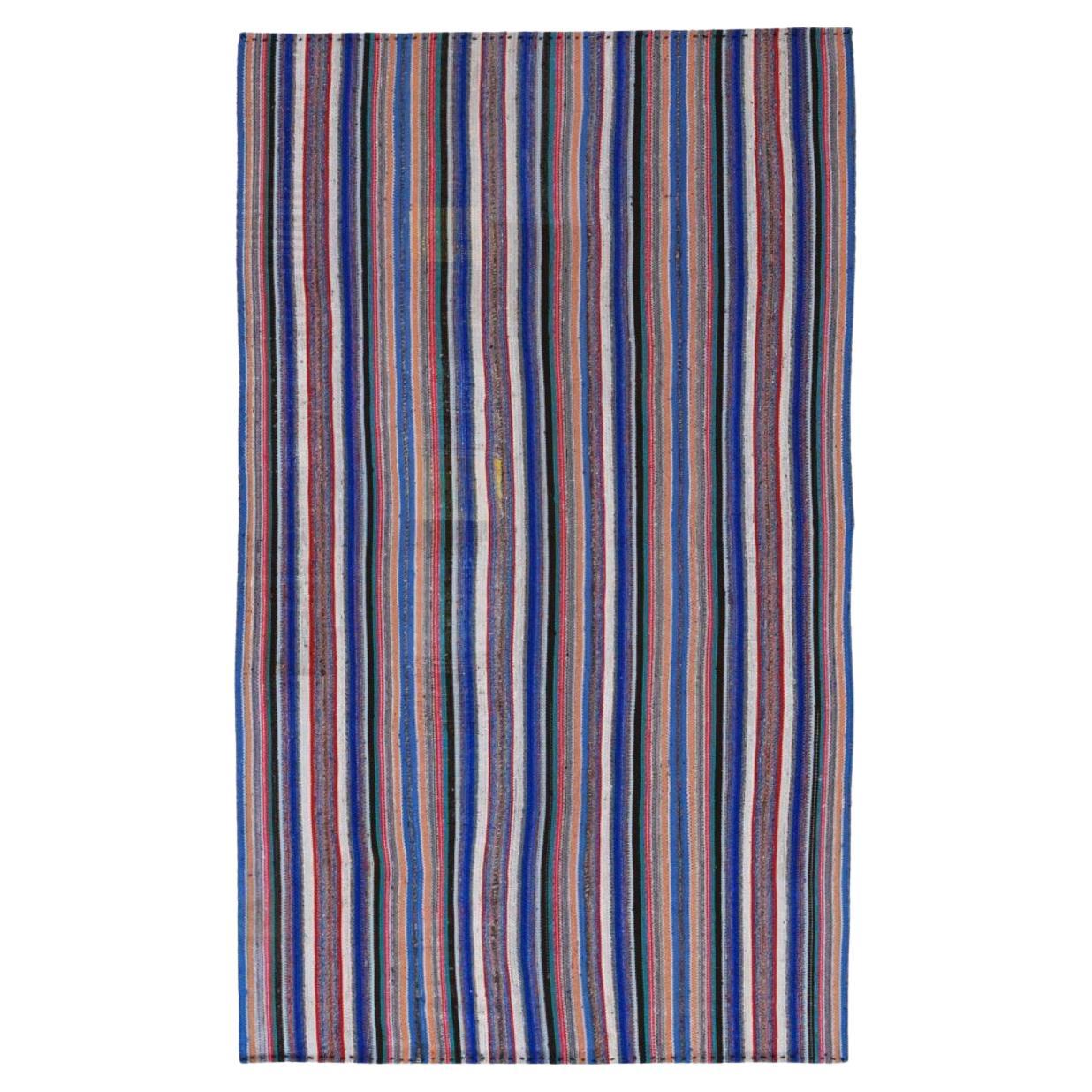 Rug & Kilim persiano del 1910 - Lana blu avorio rosa - 91559
