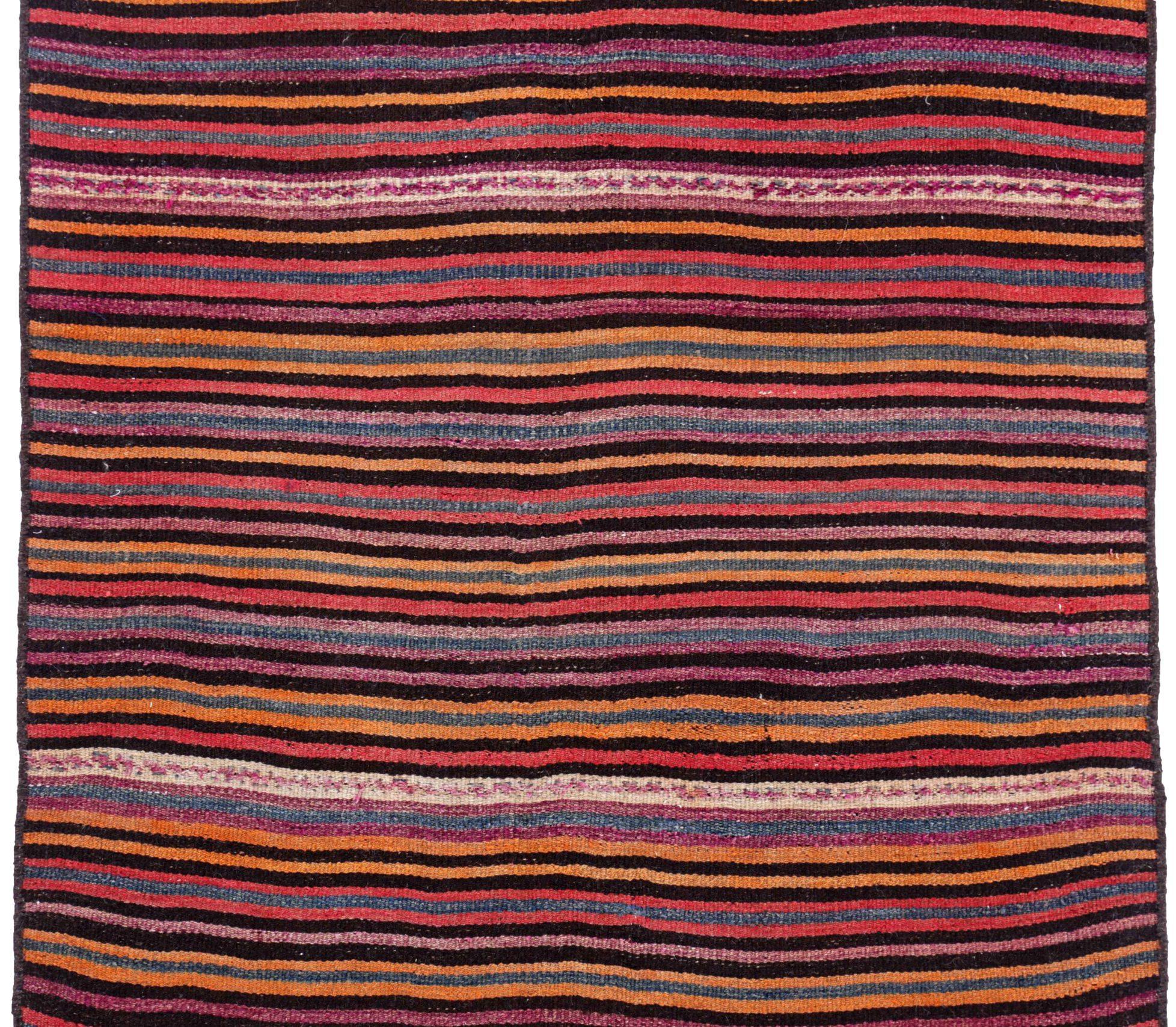 Alfombra Persa Kilim Pequeña Circa 1910 - Lana Azul Marfil Rosa Purpel Amarillo - 91299 Asiático en venta
