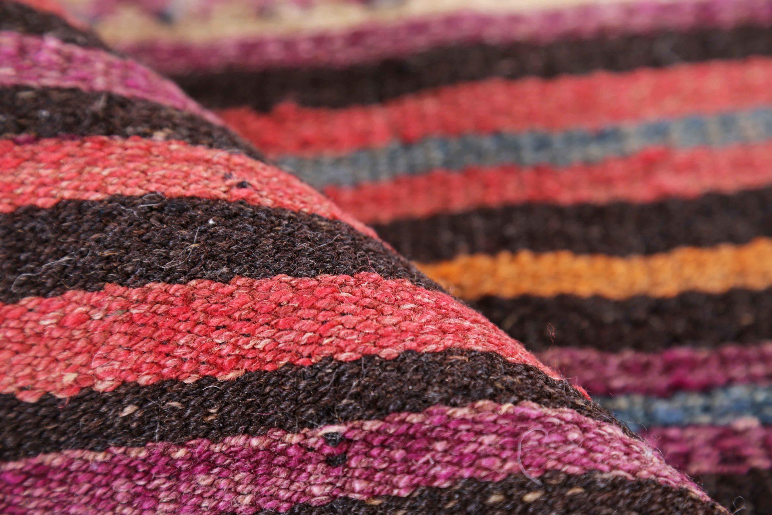 Alfombra Persa Kilim Pequeña Circa 1910 - Lana Azul Marfil Rosa Purpel Amarillo - 91299 siglo XX en venta
