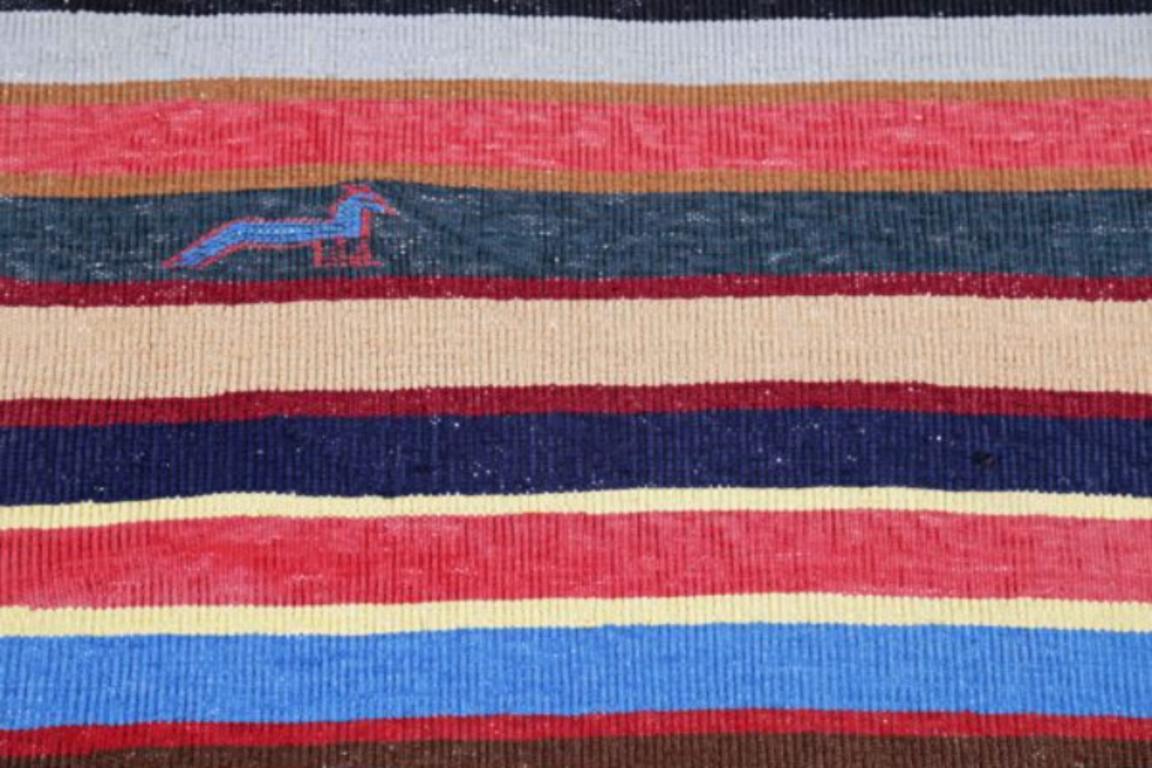 Tappeto persiano Kilim piccolo, circa 1910 - Lana Blu Avorio Rosa Rosso Giallo - 91325 In condizioni ottime in vendita a Dallas, TX