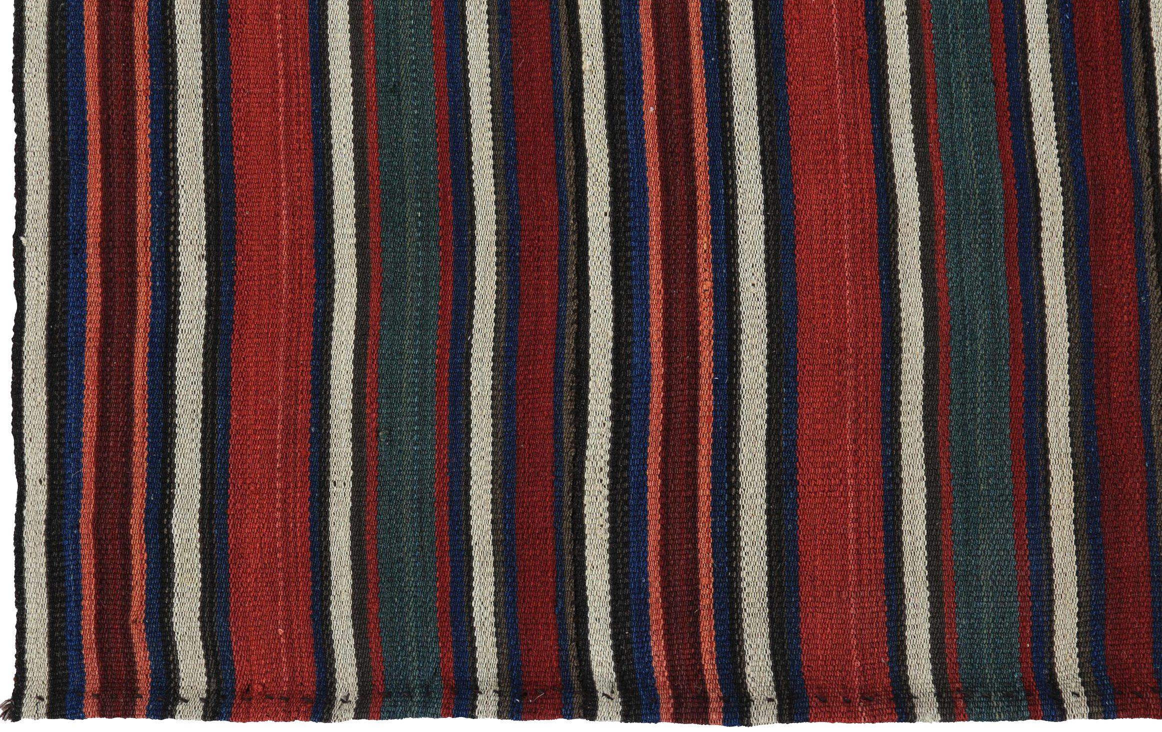 Persischer Kelim-Teppich Circa 1910 - Wolle Blau Elfenbein Rot Design - 89190 (Asiatisch) im Angebot