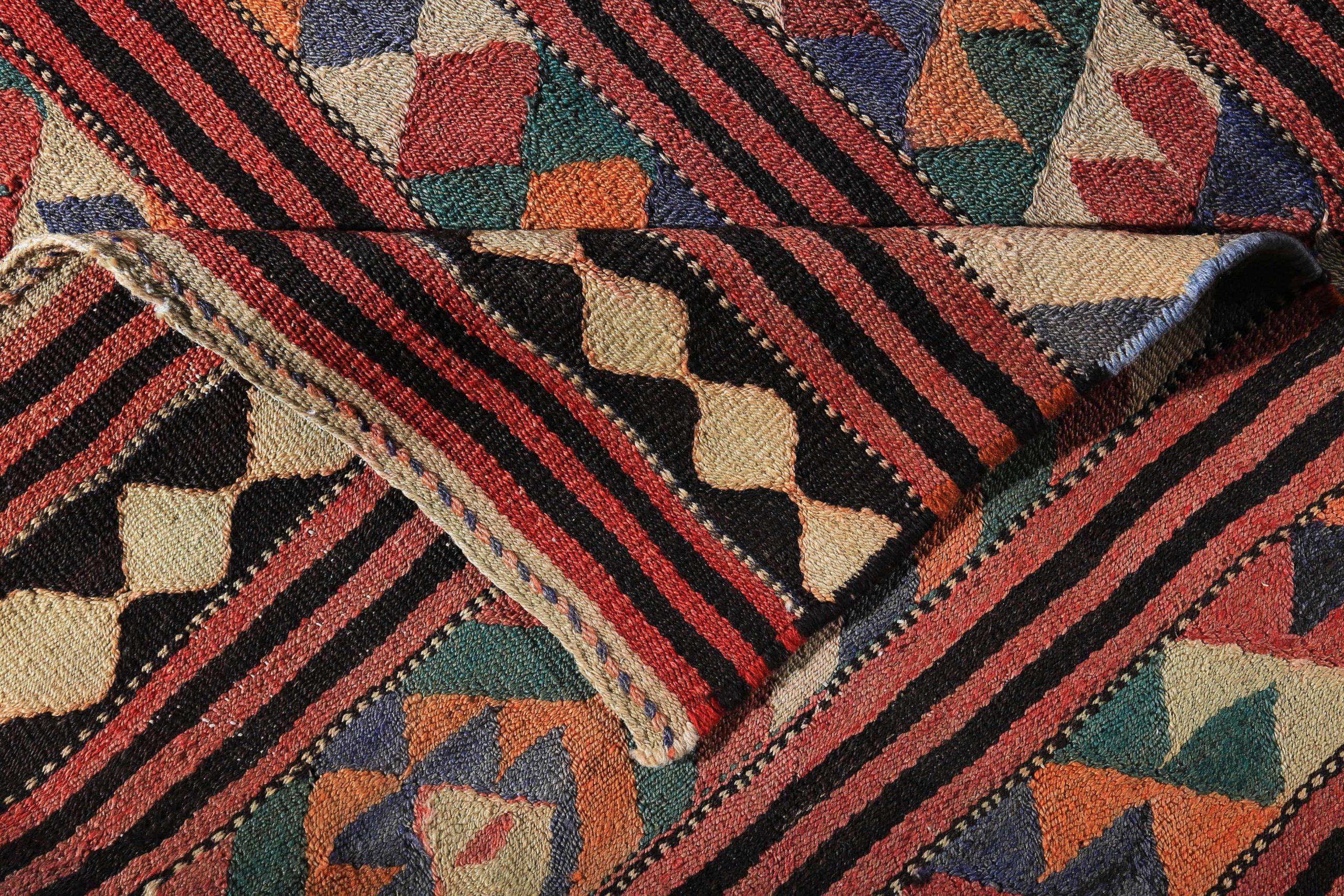 Persischer Kelim-Teppich Circa 1910 - Wolle Blau Elfenbein Rot Design - 89201 (20. Jahrhundert) im Angebot