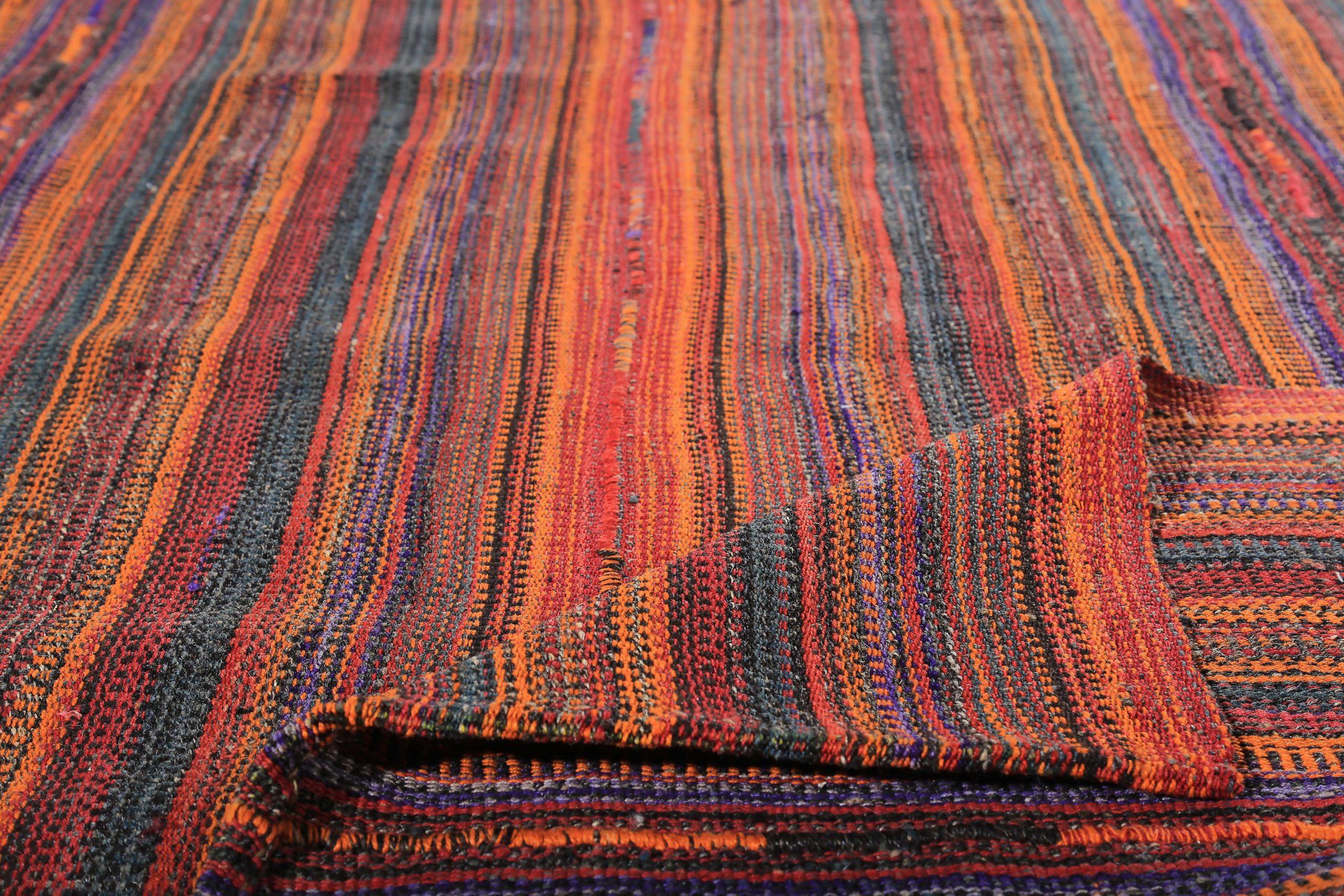 Persischer Kelim-Teppich Circa 1910 - Wolle Blau Orange Rot Design - 89215 (20. Jahrhundert) im Angebot