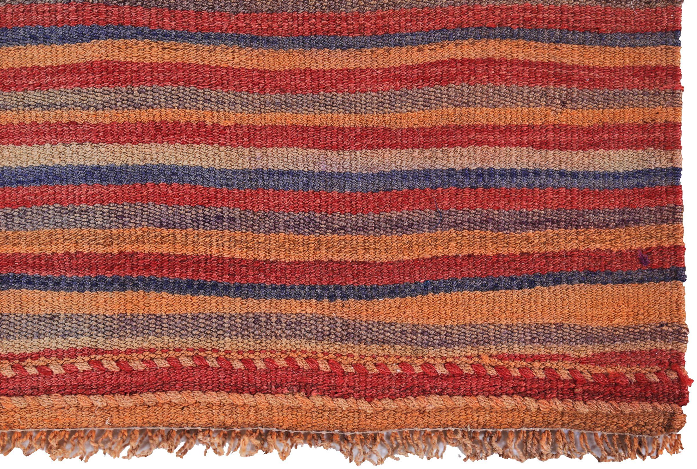 Persischer Kelim-Teppich Circa 1910 - Wolle Blau Orange Rot Design - 89518 im Zustand „Hervorragend“ im Angebot in Dallas, TX