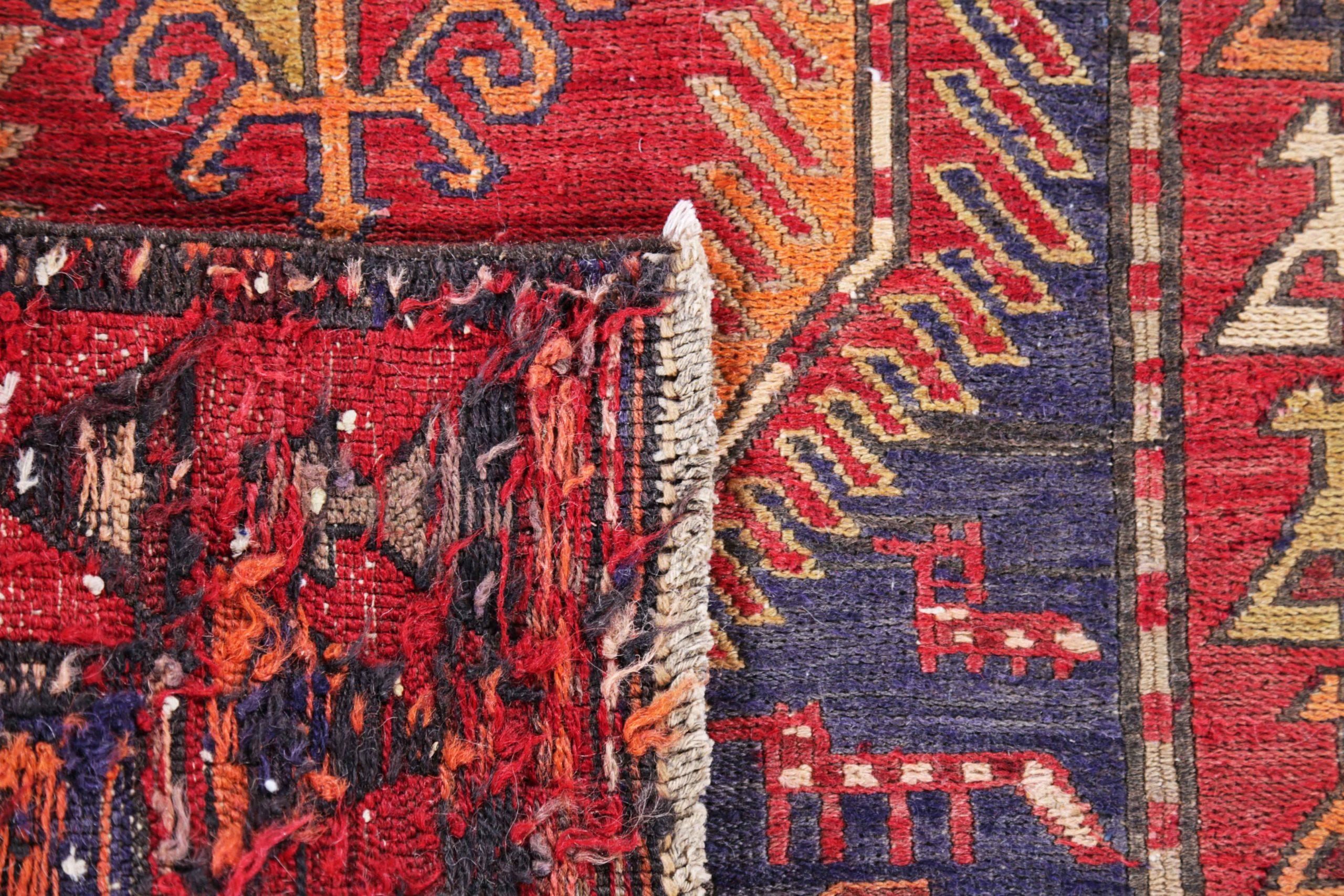 Persischer Kelim-Teppich Circa 1910 - Wolle Blau Orange Rot Design - 91500 im Zustand „Hervorragend“ im Angebot in Dallas, TX