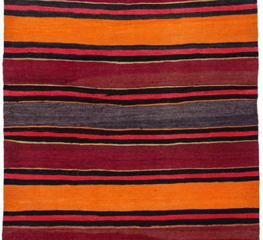 Alfombra Persa Kilim Pequeña Circa 1910 - Lana Azul Rosa Rojo Amarillo Design - 91246 Asiático en venta