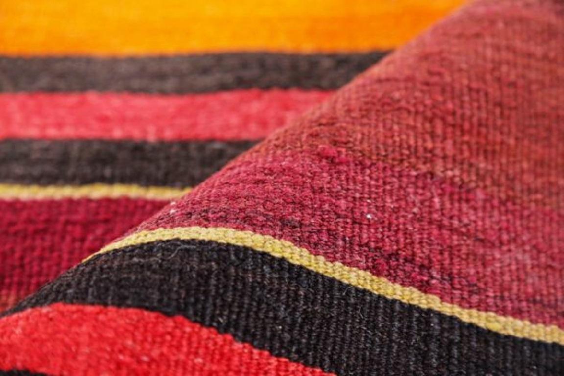 Alfombra Persa Kilim Pequeña Circa 1910 - Lana Azul Rosa Rojo Amarillo Design - 91246 siglo XX en venta