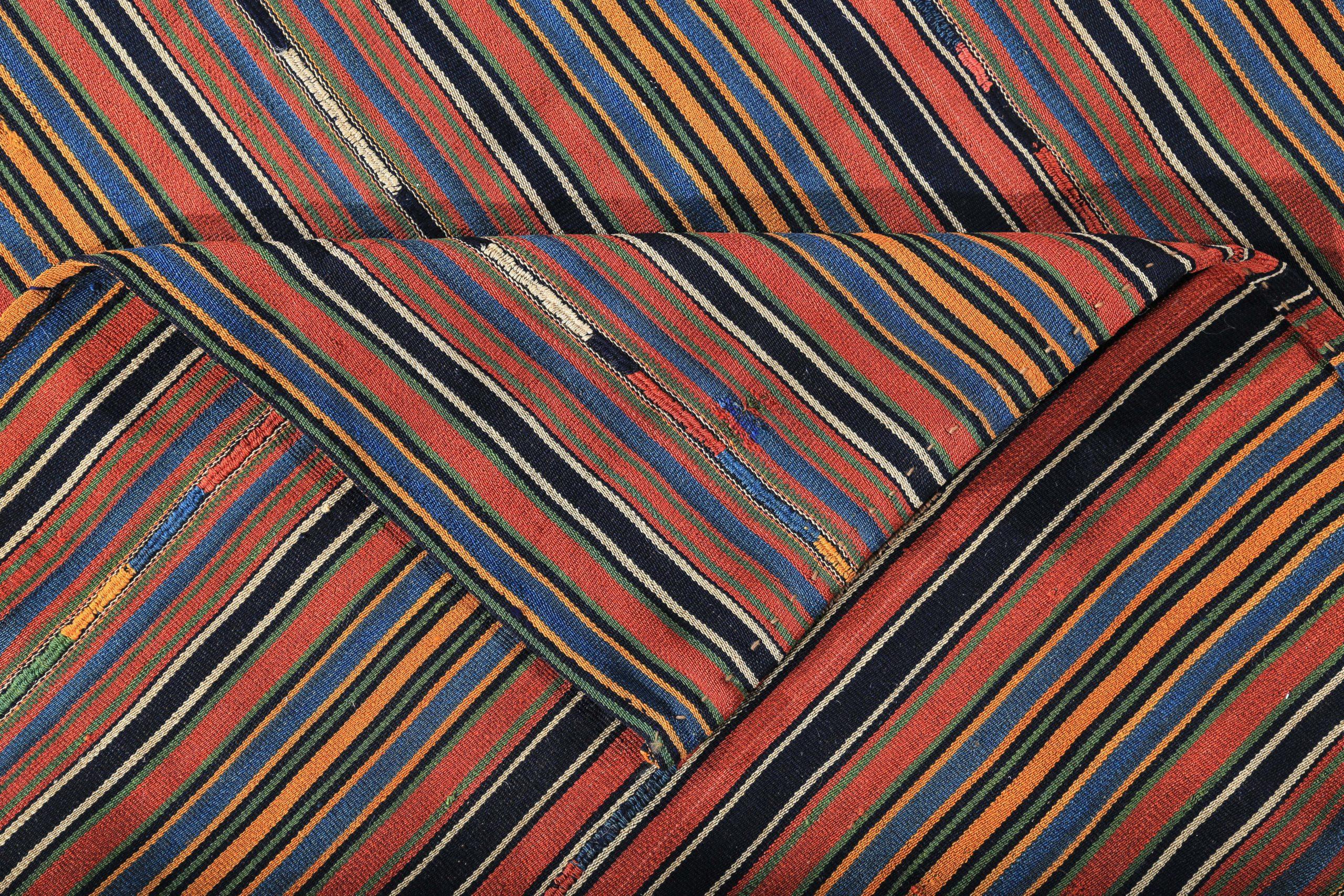 Persischer Kilim Small Rug CIRCA 1910 - Wolle Blau Rot Gelb Design - 89368 (20. Jahrhundert) im Angebot