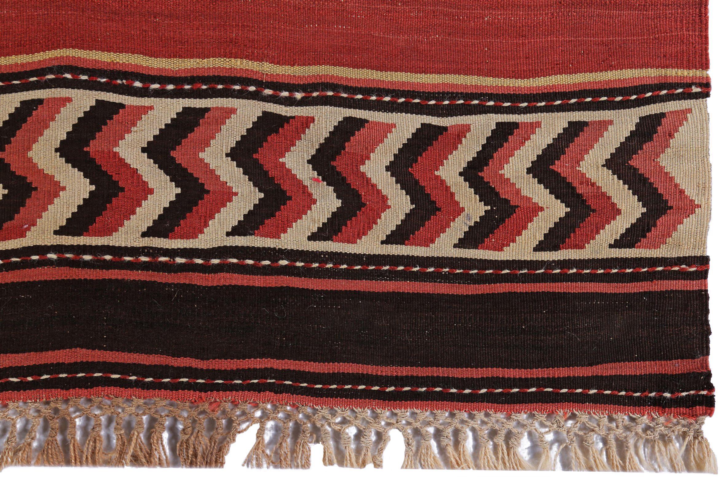 Persischer Kilim Kleiner Teppich CIRCA 1910 - Wolle Blau Rot Gelb Design - 89451 im Zustand „Hervorragend“ im Angebot in Dallas, TX