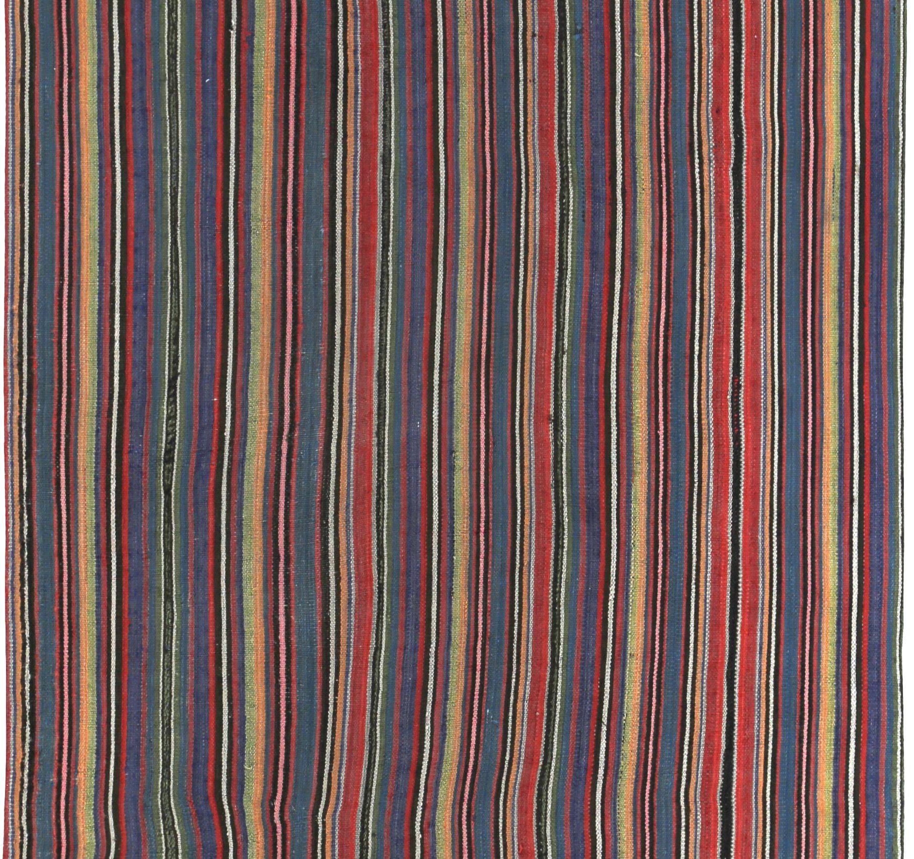 Persischer Kilim Small Rug CIRCA 1910 - Wolle Blau Rot Gelb Design - 89476 (Asiatisch) im Angebot