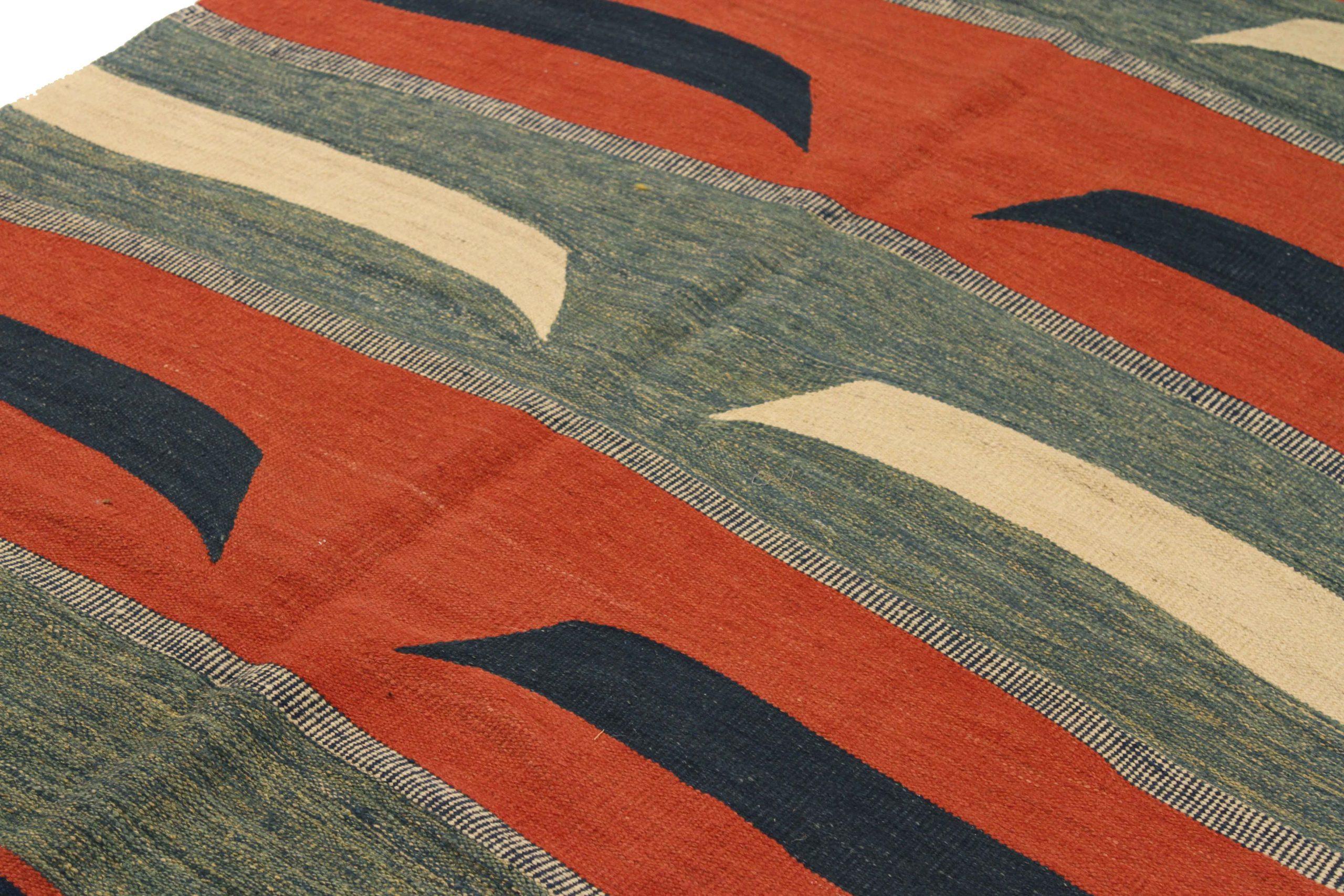 Persischer Kelim-Teppich Circa 1910 - Wolle Blau Elfenbein Rot 72934 (Asiatisch) im Angebot