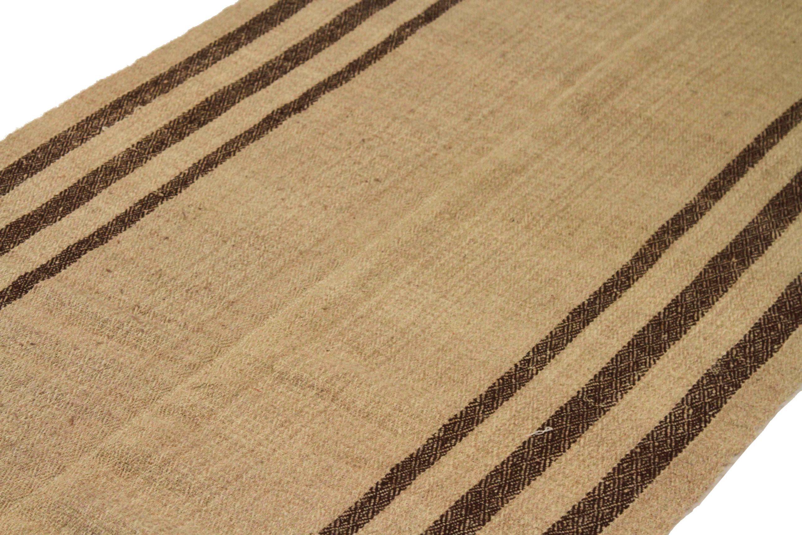 Persischer Kilim Kleiner Teppich CIRCA 1910 - Wolle Braun Elfenbein 74152 (Asiatisch) im Angebot