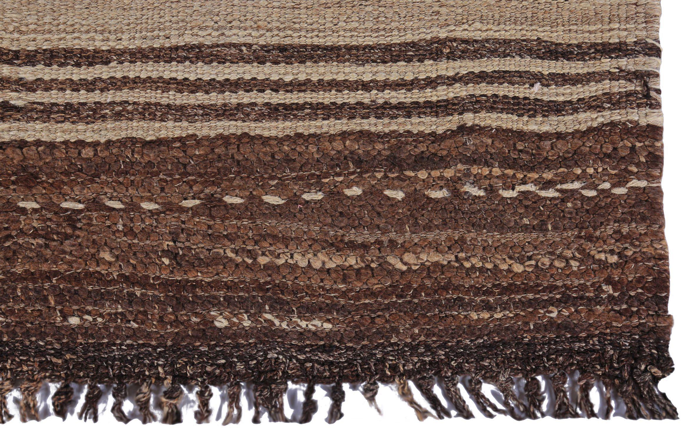 Persian Kilim Small Rug Circa 1910 - Wool Brown Ivory Design - 89389 In Excellent Condition For Sale In Dallas, TX