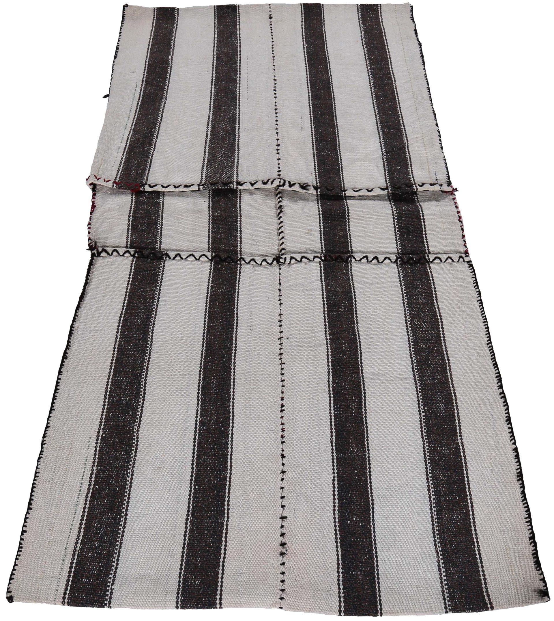 Persischer Kilim Kleiner Teppich CIRCA 1910 - Wolle Braun Elfenbein Design - 89527 (Asiatisch) im Angebot
