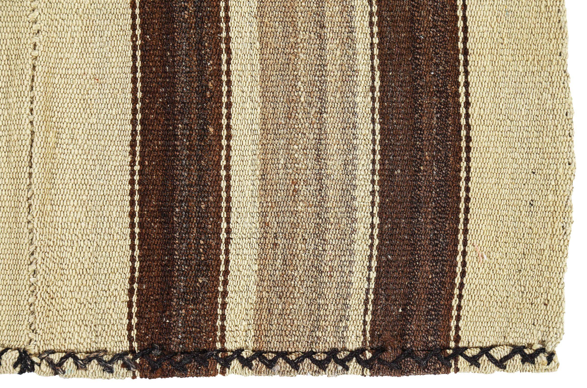 Persischer Kilim Kleiner Teppich CIRCA 1910 - Wolle Braun Elfenbein Design - 91254 im Zustand „Hervorragend“ im Angebot in Dallas, TX